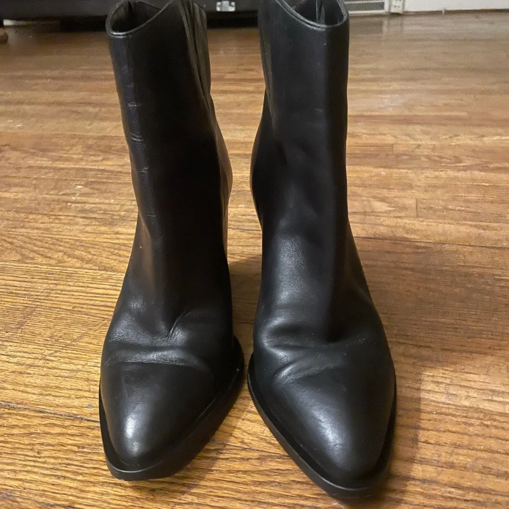 Black Leather Vince Boots Size 9/40 - Picture 3 of 5